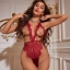 Picture of Red Passion Lace Teddy with Gold Chain